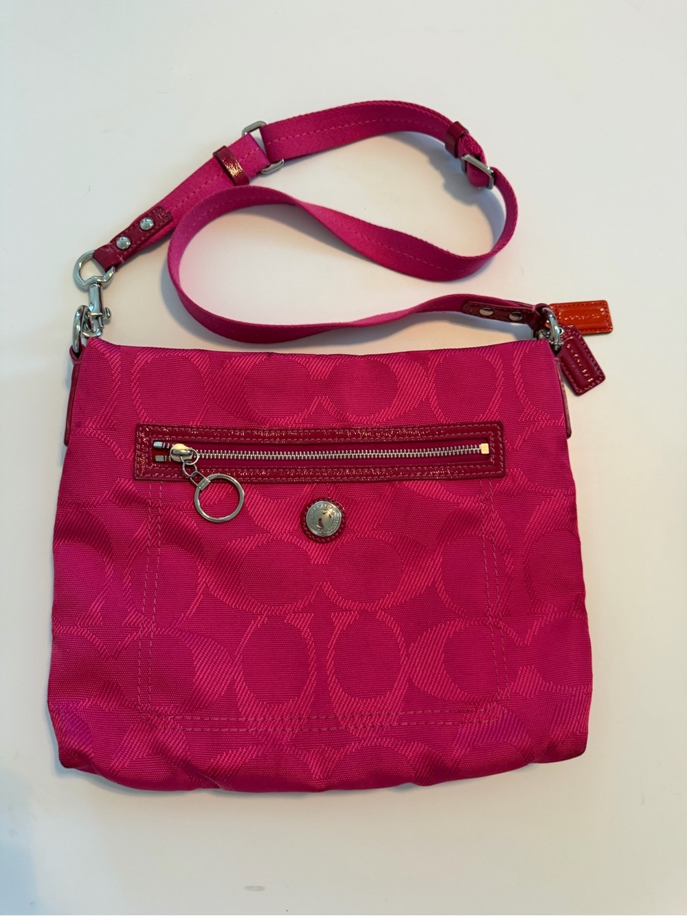 Vintage Y2K Coach Hot Pink Signature Crossbody Bag